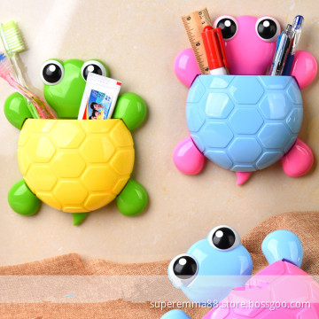 Tortoise Toothbrush Holder, 4 Colors Cartoon Suction Hook Toothbrush Rack, Wall Suction Holder Bathroom Sets